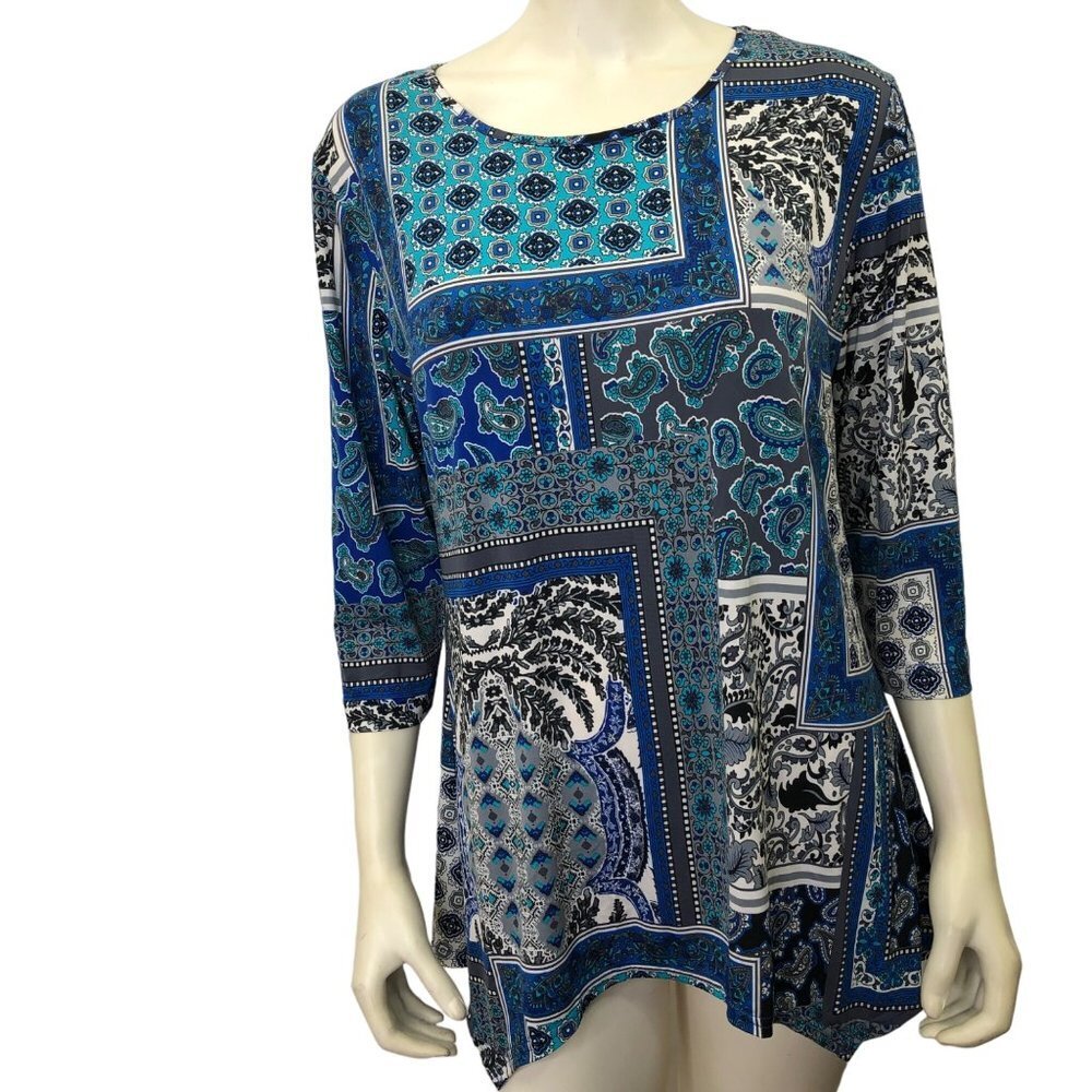 SOUTHERN LADY ELBOW‎ SLEEVE JERSEY PRINT TOP SM
